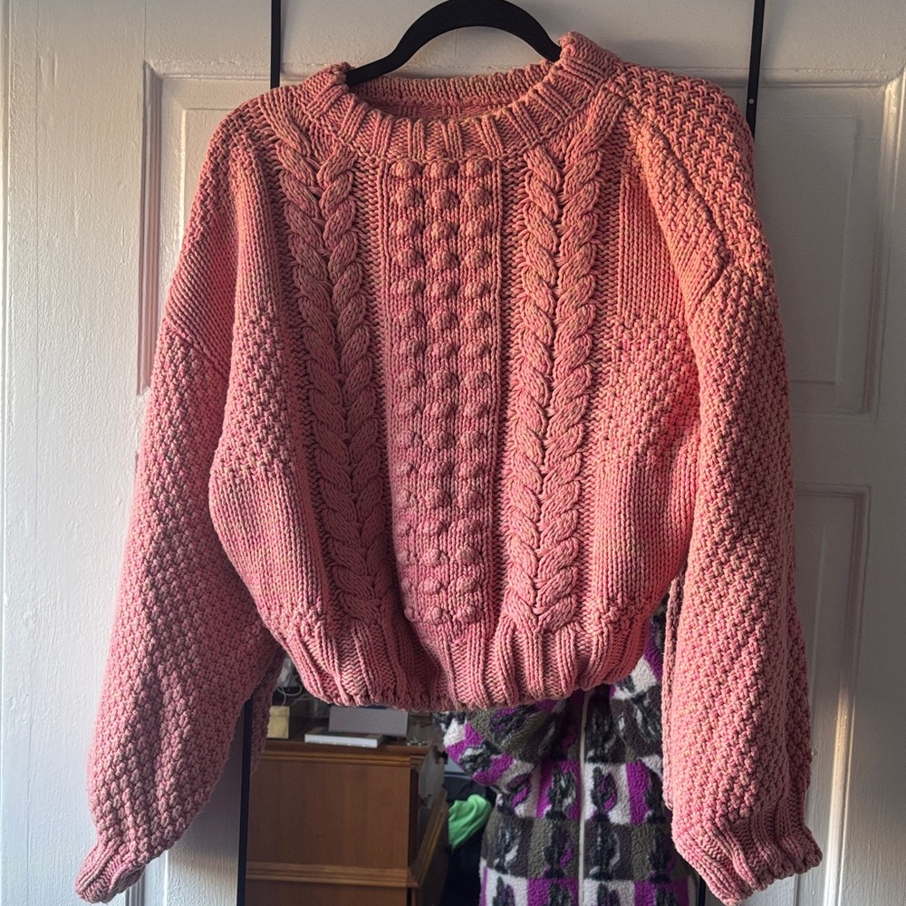 H&M Pink Cable Knit Sweater